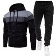 thumbnail image 3 of KaLI_store Mens Suits Slim Fit Men's Tracksuit 2 Piece Half-Zip Polo Sweatsuits for Mens Casual Running Jogging Sport Suit Sets Black,XXL, 3 of 4