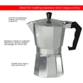 thumbnail image 2 of Home Basics 6 Cup Demitasse Shot Aluminum Stovetop Espresso Maker, Grey, 2 of 5