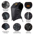 thumbnail image 2 of Dream Apparel Womens Motorcycle Vest Black Genuine Leather Vests for Ladies Biker Riding Slim Vest With Braid and Side Laces, 2 of 7
