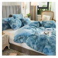 thumbnail image 3 of TiaGOC Tie Dye Printed Faux Fur Bedding Set Modern Abstract Shaggy Plush Duvet Cover with Pillow Sham, Ultra Soft Warm (, Tie Dye Turquoise), 3 of 8