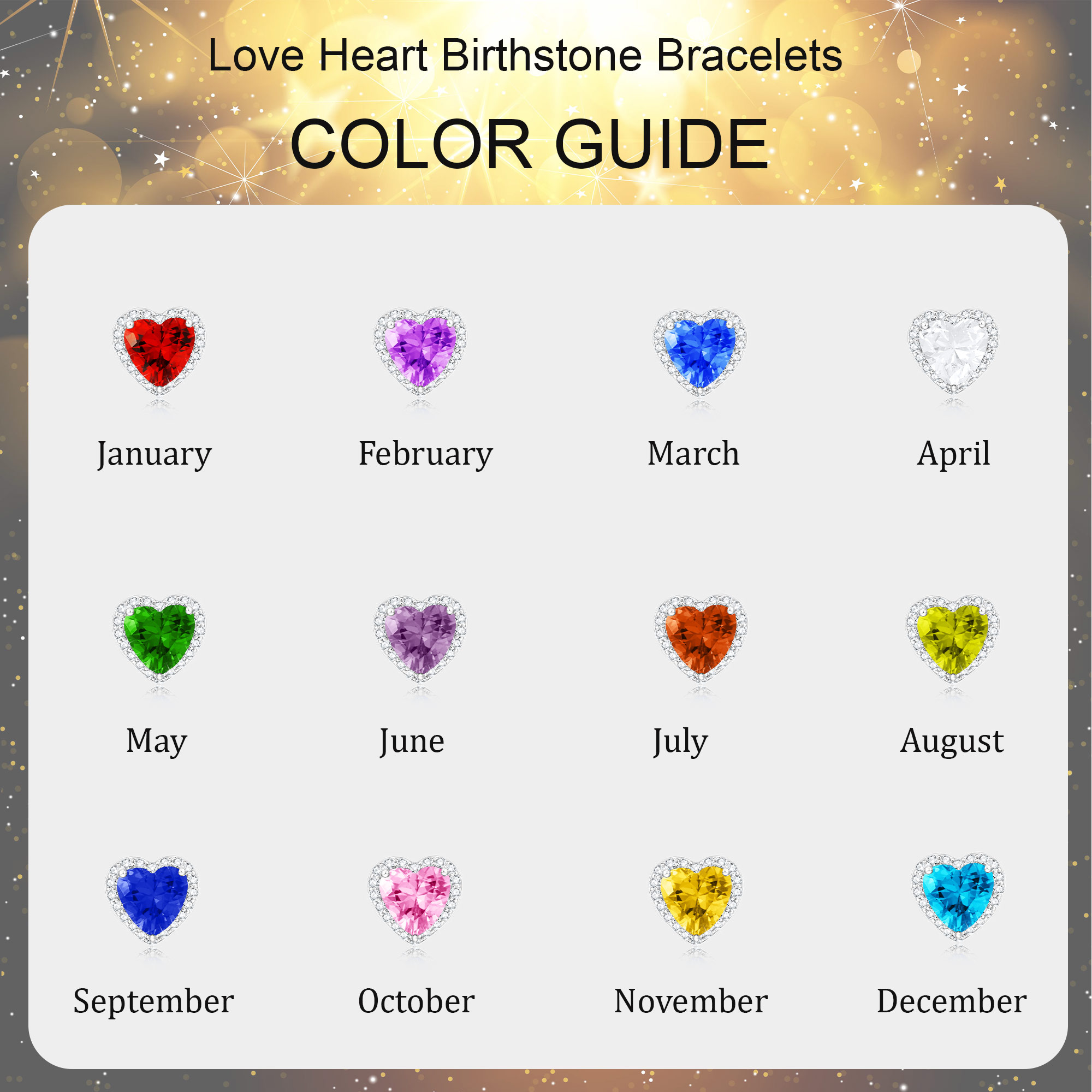 APSVO 925 Silver Plated Heart Bracelet with April Birthstone photo 3