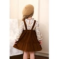 thumbnail image 3 of Younger Tree Toddler Baby Girl Fall Dress Outfit Long Sleeve Top Strap Dress Overall with Pocket Clothes Set for 5-6T, 3 of 8