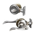 thumbnail image 5 of Satin Nickel Entry Door Lever and Single Cylinder Deadbolt Combo, 6-Way Universal Fit, 5 of 9