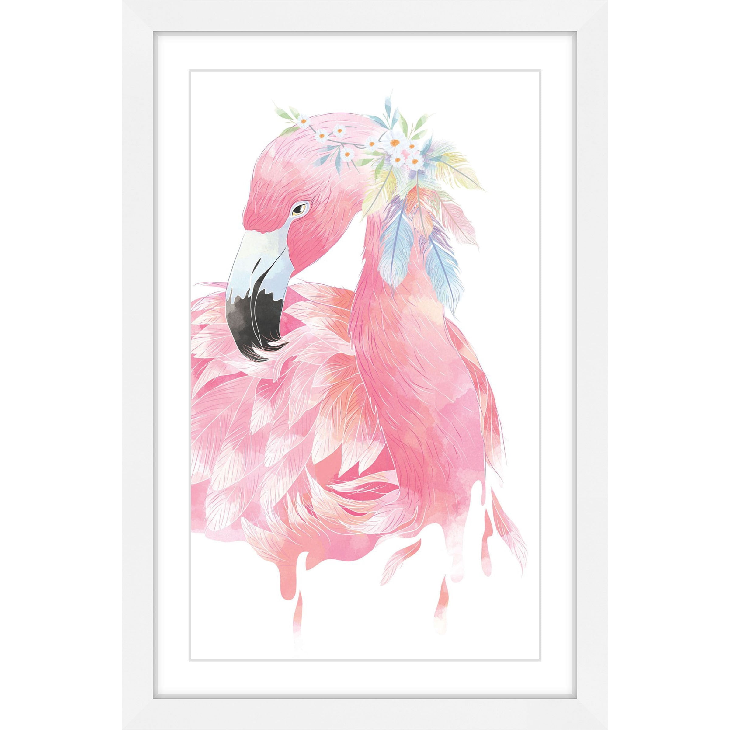 Marmont Hill "Pink Flamingo" by Diana Alcala Framed Painting Print