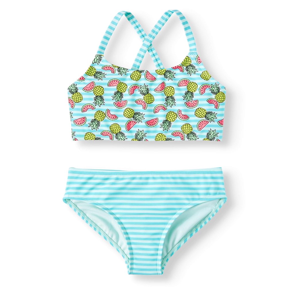 Wonder Nation Crossback Bikini Swimsuit (Little Girls & Big Girls
