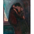thumbnail image 2 of Munch, Edvard 26x31 Black Ornate Wood Framed with Double Matting Museum Art Print Titled - The Kiss, 1897, 2 of 4
