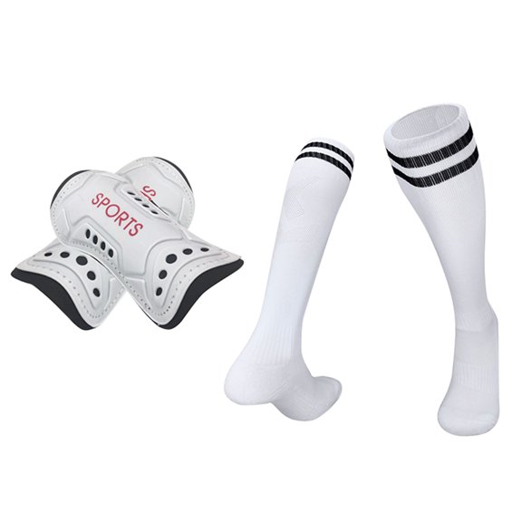 2-Piece Children's Soccer Training Gear Set Shin Guards & Compression Socks Zebra M