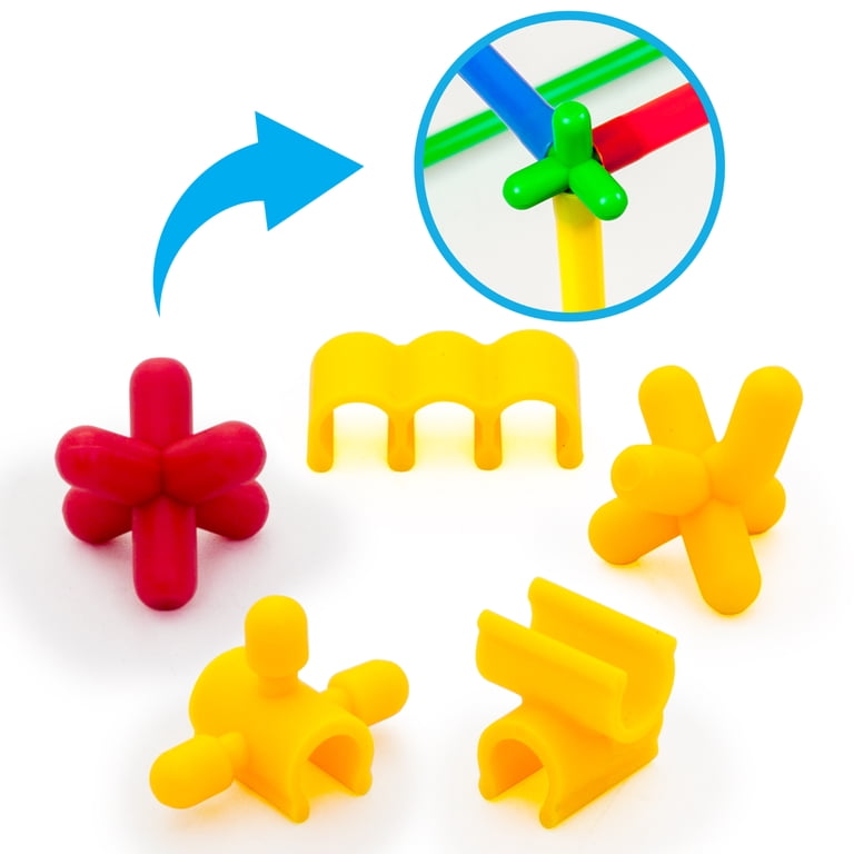 PICASSO TILES, Construction Toy Straw Building Set, 600 PCS