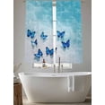 thumbnail image 5 of Summer Ocean Sheer Curtains 72 Inch Long 2 Panels, Nautical Blue Butterfly Beach Bug Light Filtering Rod Pocket Curtains, Sheer Voile Drapes for Living Room Bedroom, 52"x72", 5 of 8