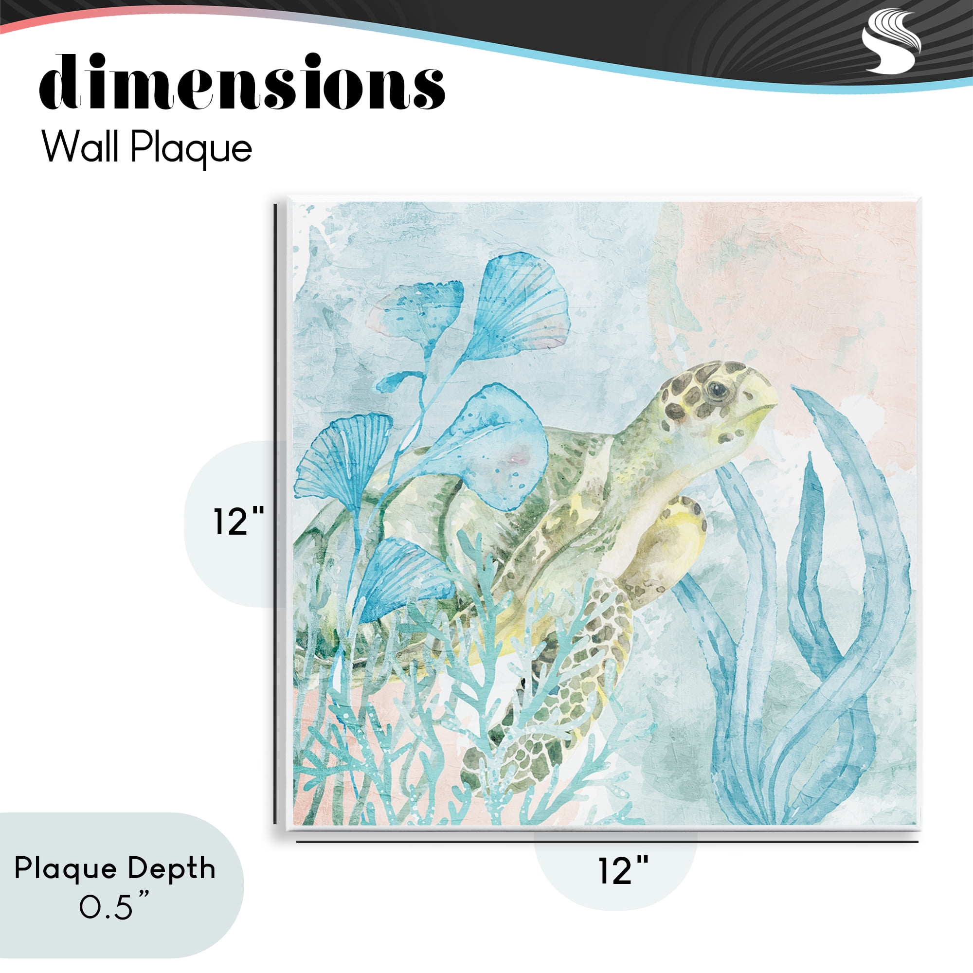 Stupell Industries Sea Swim Turtle Wall Plaque Art, design by Kim Allen