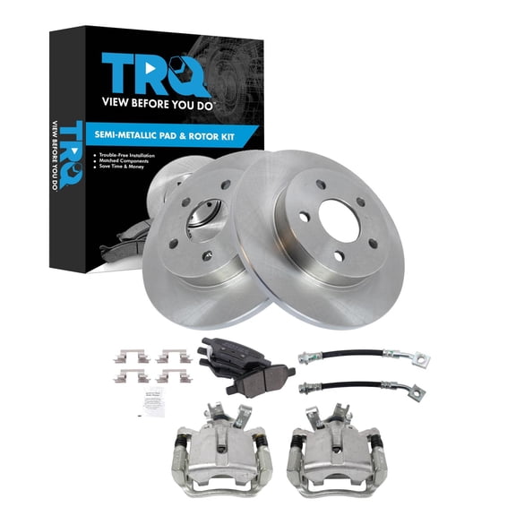 TRQ Rear Brake Pad & Rotor Kit Semi-Metallic Fits 2005-2008 Chevrolet Cobalt 2008-2010 HHR 2007-2009 Pontiac G5 2004-2007 Saturn Ion
