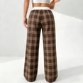 thumbnail image 6 of Iyufng Plus Size Women Checkered Wide Leg Pants Summer Elastic Waistband Casual Trousers, 6 of 7