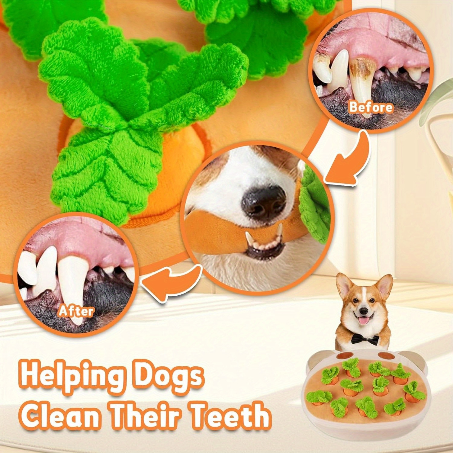 Plush Puzzle Toys for Small Dogs Hide and Seek Squeaky Carrots Dog Toys, Carrot Dog Enrichment Toys Includes 11 Carrots Toys, Pink