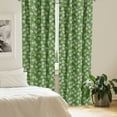 thumbnail image 2 of Ambesonne Floral Curtains, Overview of Flowers Leaves, Pair of 28"x95", Fern Green White, 2 of 5