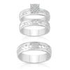 forever Bride 1/6 Ct. t.w. Trio Diamond Engagement Ring Set, Sterling Silver