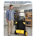 thumbnail image 6 of Push Lawn Sweeper, 30-Inch Manual Collector, 10 cu ft Heavy-Duty Mesh Bag, Wheel-Driven, 10-Level Adjustable Height for Lawn, Leaves, Outdoor Debris – Yellow, 6 of 7