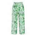 thumbnail image 4 of Karymi Womens Casual Pants Casual Straight-Leg Print Long Ankle Length Long Pants Cotton Linen Fabric Skin-Friendly Breathable Loose Women Trousers with Pockets, 4 of 5