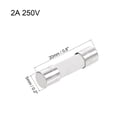 thumbnail image 2 of Automotive Cartridge Fuse 2A 250V 5x20mm Slow Blow Replacement for Car Stereo Audio Alarm Amplifier Ceramic 6pcs, 2 of 5