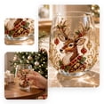thumbnail image 3 of Christmas Stemless Wine Glasses, Embossed Holiday Tumbler Cups Set for Party, Festive Table Decor, 3 of 5