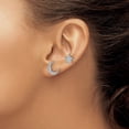 thumbnail image 2 of Auriga Fine Jewelry 925 Sterling Silver Rhodium-plated CZ Star and Moon Post Stud Earrings for Women, 2 of 6