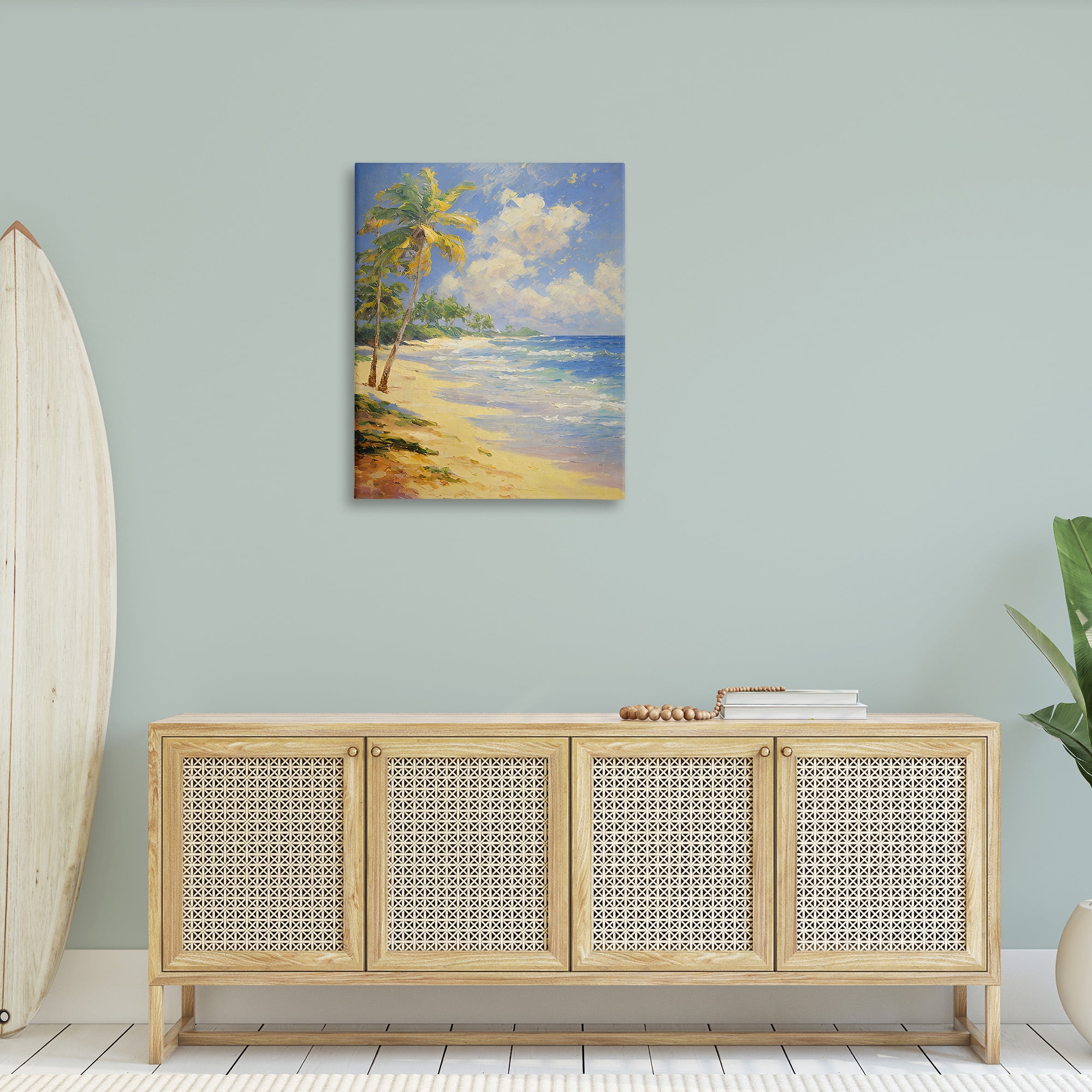 Stupell Industries Sunlit Shore Scenery Landscape Painting Gallery Wrapped Canvas Art Print Wall Art, 30 x 40
