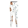 thumbnail image 4 of BKQCNKM Leggings for Womenï¼ Yoga Leggings for Womenï¼ Easter Giftsï¼ Bunny Rabbits Easter Eggs Floral Pattern Stretchy Leggingsï¼ Gym Leggings for Womenï¼Brown S, 4 of 4
