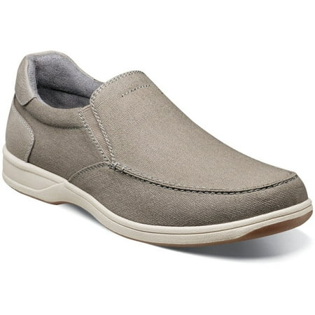 

Men s Florsheim Lakeside Canvas Moc Toe Slip On Walking Shoes Gray 13401-020