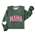 thumbnail image 6 of Women's Mama Printed Crewneck Sweatshirt Long Sleeve Drop Shoulder Heart Graphic Casual Loose Fit Tops (L, Pink), 6 of 6
