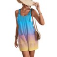 thumbnail image 4 of JULMCOMO Tie Dye Gradient Rompers for Women Adjustable Straps Loose Casual Bib Overalls Sleeveless Trendy Summer Short Jumpsuit with Pockets Light Blue S, 4 of 6