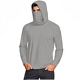 thumbnail image 5 of YUGYXL Unisex Face Cover Rash Guard Hoodies UPF 50+ Sun Protection Long Sleeve Outdoor Fishing Zipper Side Sun Shirts XXXL Gray, 5 of 9