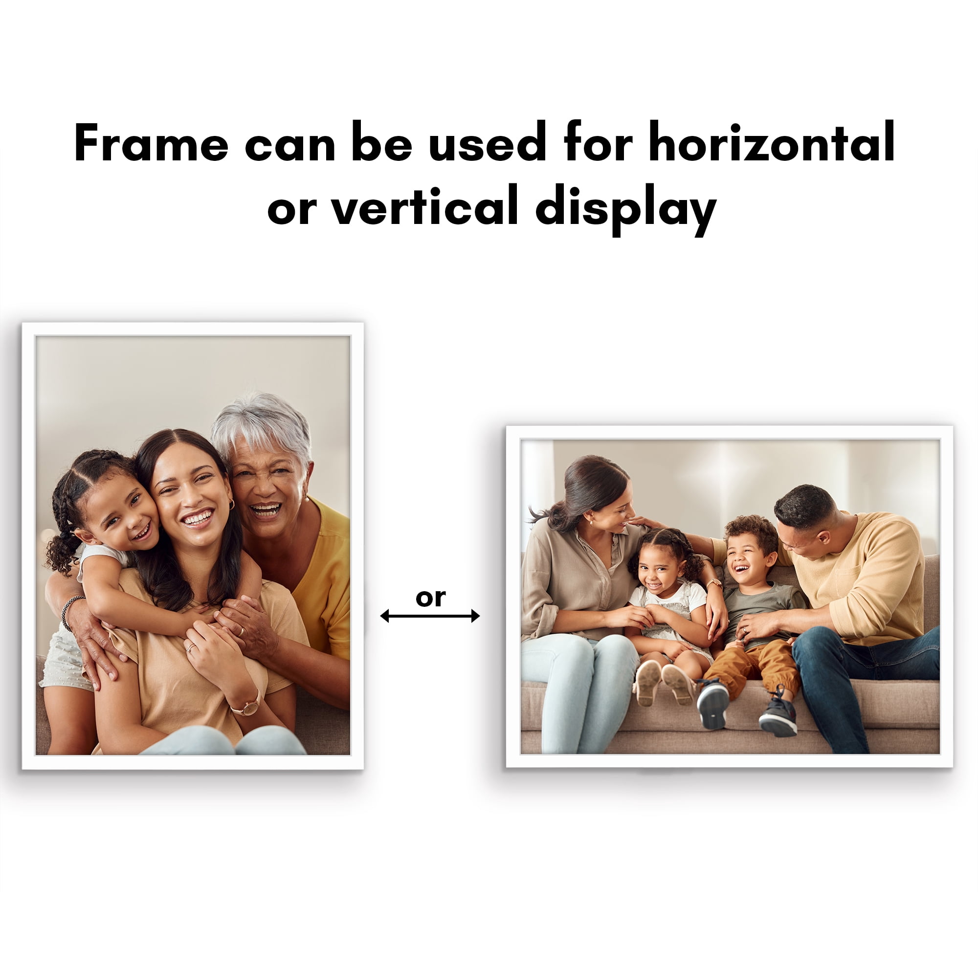 Americanflat 9x12 Picture Frame with Shatter-Resistant Glass Streamline Collection Thin Border Photo - White