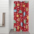 thumbnail image 2 of Red Cartoon Dinosaurs Arrows Pattern Shower Curtain 36"x72" ,Bathroom Decorative Shower Curtains Set with 12 Hooks,Modern Waterproof Washable Shower Curtain, 2 of 6