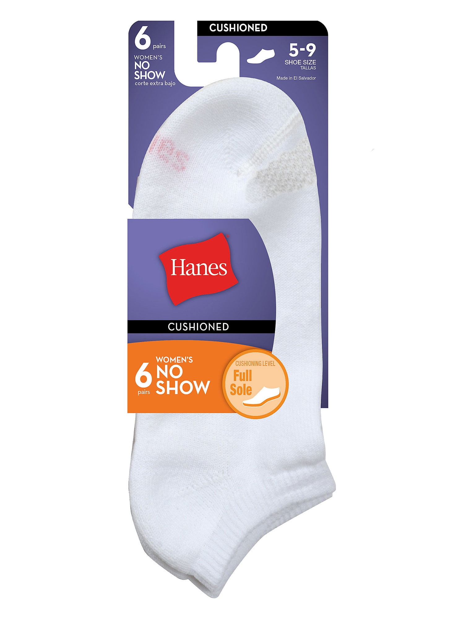 Hanes Women's Breathable Comfort Toe Seam No Show Socks, 6-Pack White  w/Grey Vent 5-9 - Walmart.com