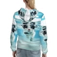 thumbnail image 7 of Kdxio Swimming Cat Goggles Print Womens Oversized Hoodies Sweatshirts Hooded Pullover Tops Sweaters Casual-X-Large, 7 of 7