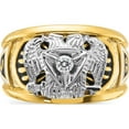 thumbnail image 4 of 14K Two-Tone Ibgoodman Men's Polished And Textured With Black White Enameled Diamond 32Nd Degree Scottish Rite Masonic Ringsize 10 (Width 13.8) - Jbsp, 4 of 5