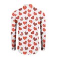 thumbnail image 3 of Fgvctg Long Sleeve Shirts for Men Cotton Button Down Shirts Trendy Date Day Love Heart Print Collared Blouses Plus Size Business Casual Tops Beige L, 3 of 4