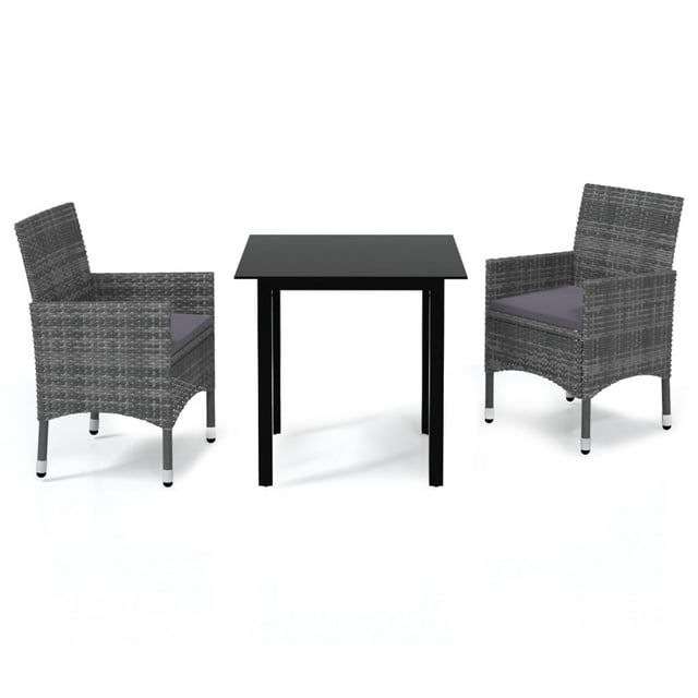 vidaXL Patio Dining Set Outdoor Dining Set Table and Chair Set Poly Rattan