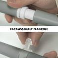 thumbnail image 6 of G128 Combo Pack: 5 Ft Tangle Free Aluminum Spinning Flagpole (Silver) & Solid Magenta Color Flag 2x3 Ft, LiteWeave Pro Series Printed 150D Polyester | Pole with Flag Included, 6 of 9