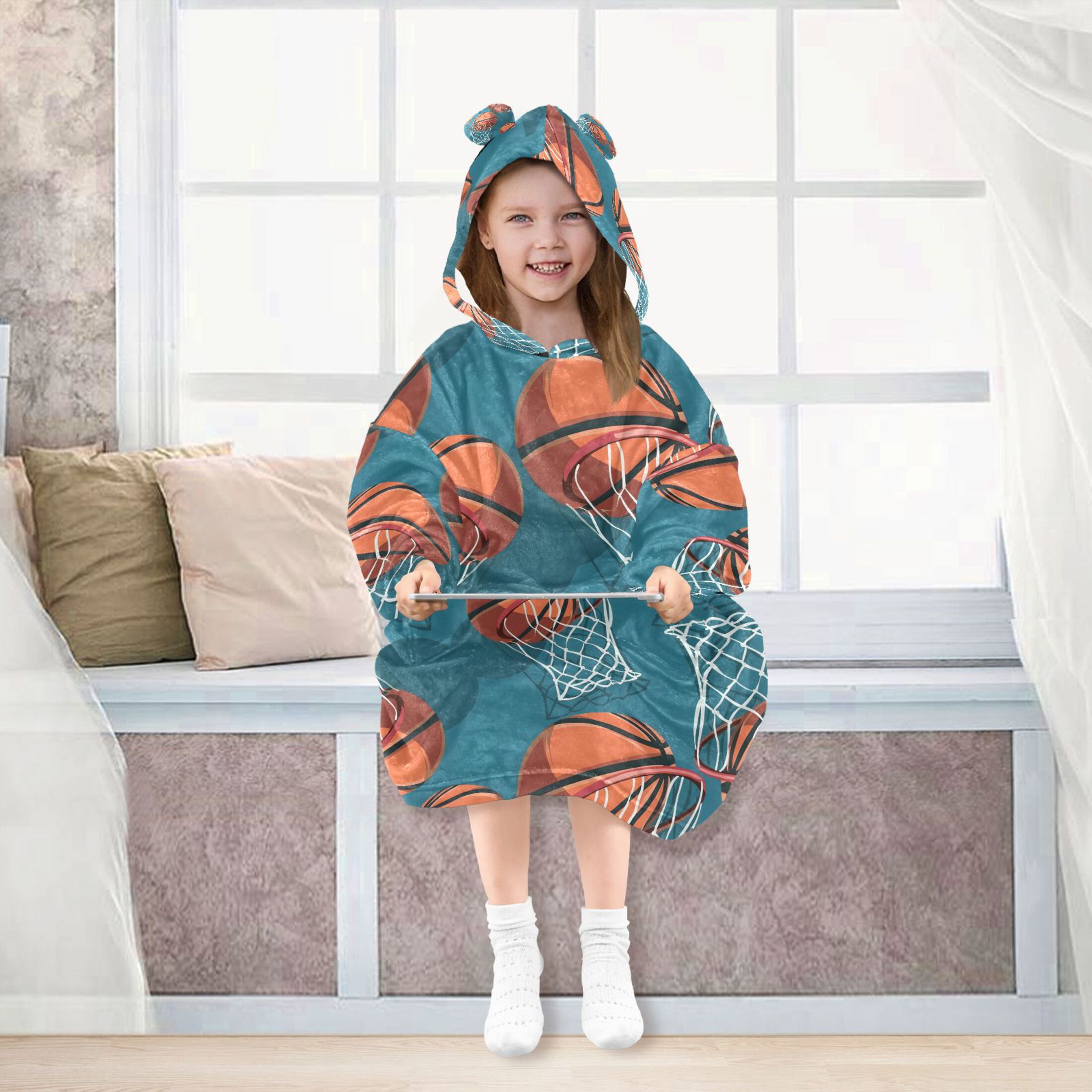 joogoo Blanket Hoodie for Basketball-a1 Oversize Sweatshirt 3-14 YR L