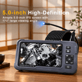 Semi Rigid Calbe 5'' Dual Lens 16.4FT Borescope, 1080p HD Endoscope Camera with Light ...