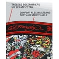 thumbnail image 7 of Ed Hardy Mens 3-Pack Performance Boxer Briefs, Active Stretch Dry Fit Print Boxers, Multicolor Male Underwear, 2X-Large, 7 of 7