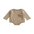 thumbnail image 1 of Barboteuse d'Automne pour Bébés Filles Garçons, Col Brodé d'Ours, Manches Courtes, Combinaison à Boutons-Pression, 1 of 6