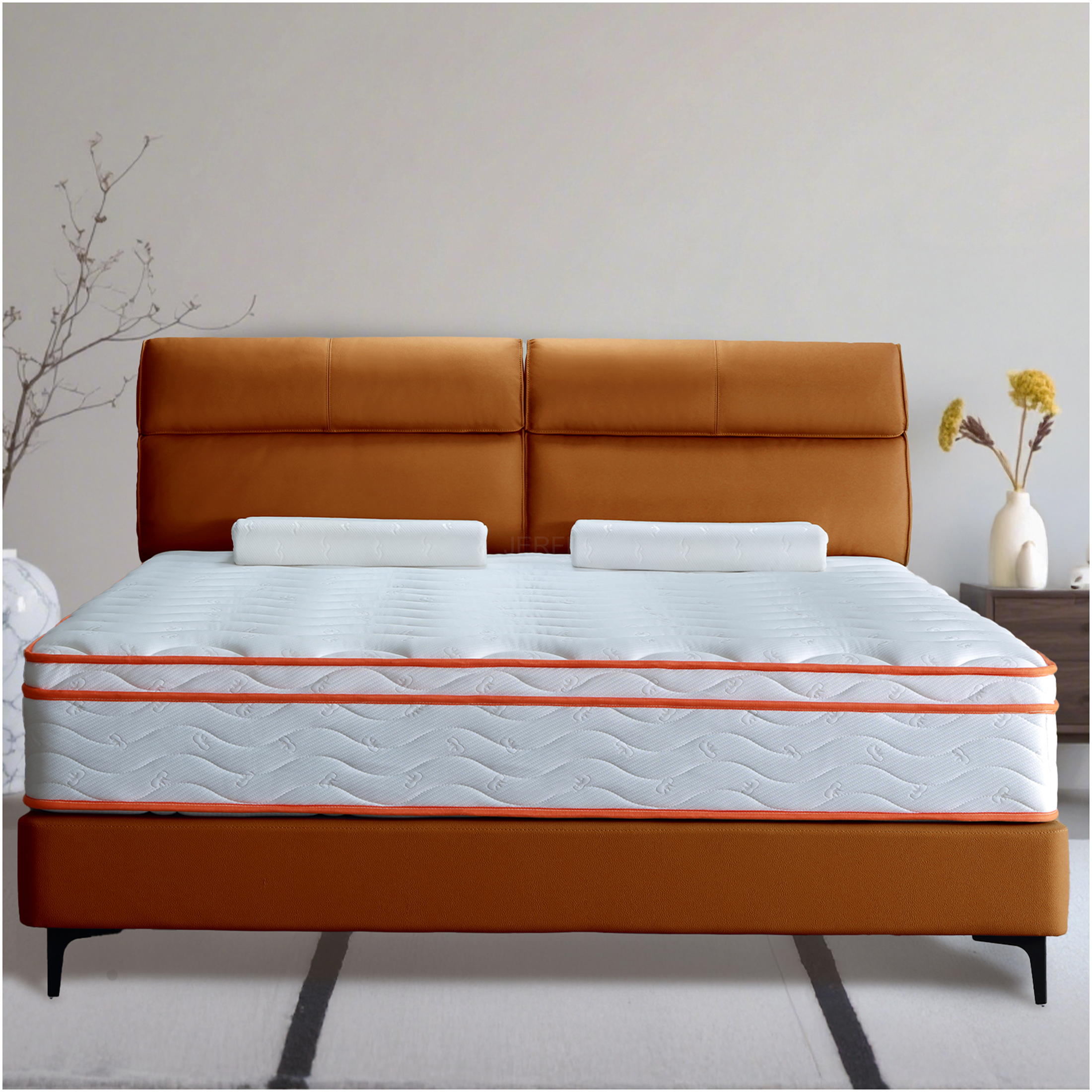 JERFIT 12 Inch King Hybrid Mattress with Euro Top, Medium Firm Feel, Gel Memory Foam & Pocket Springs for Cooling Support, Motion Isolation, Pressure Relief, CertiPUR-US Certified, Bed in a Box