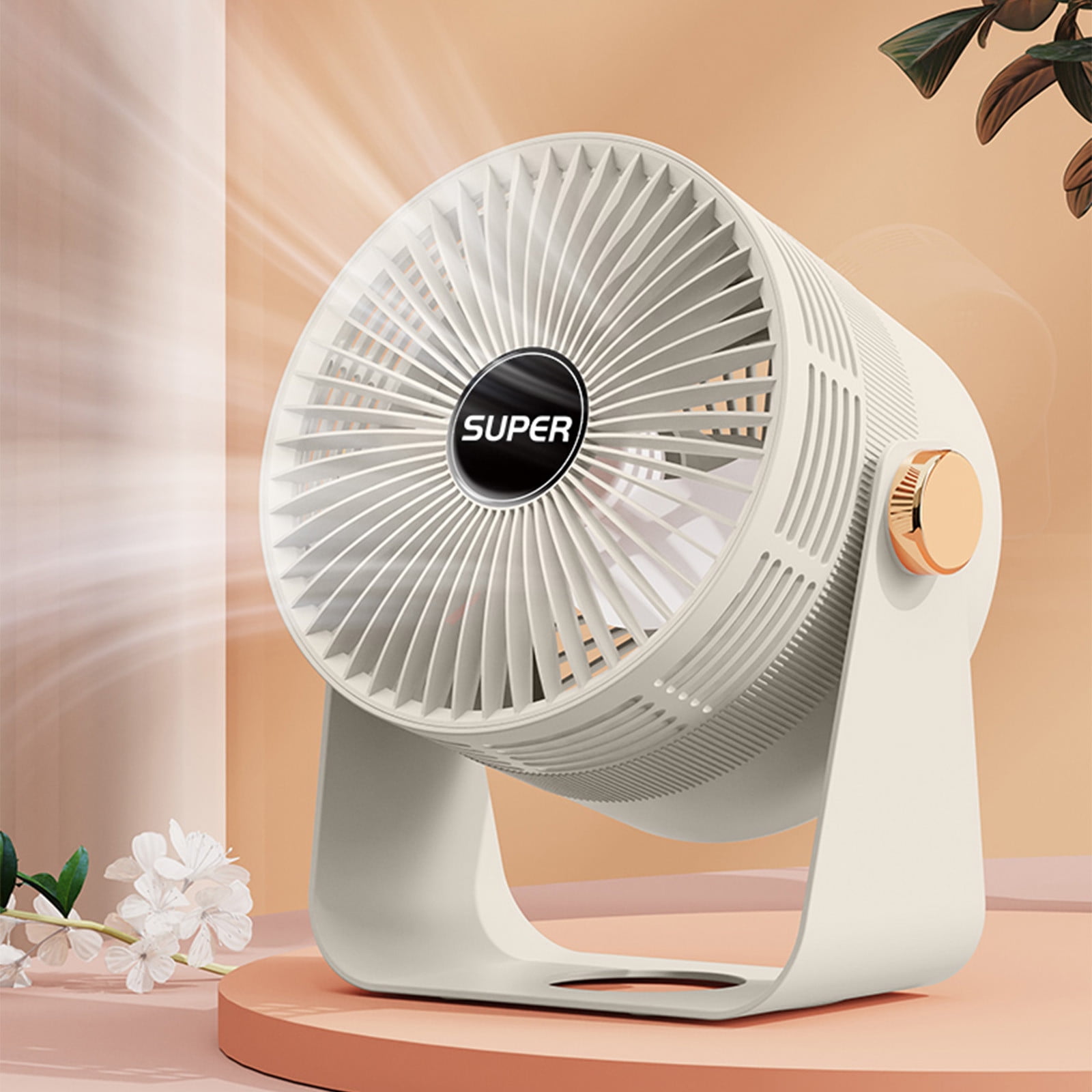 Loyerfyivos Air Circulation Fan,Home Rechargeable,Bedroom Typhoon Circulation Fan,16 Feet,Strong Airflow,90 Degree Adjustable Tilting Angle,Low Noise,3 Wind Speed