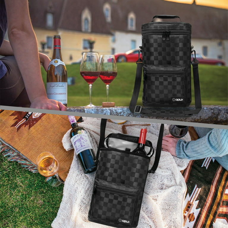  OPUX 2 Bottle Wine Bag Carrier Tote, Leakproof Insulated Wine  Cooler Bag for Travel, BYOB, Picnic