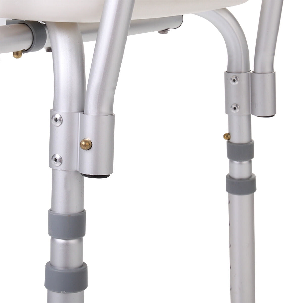 Kepooman Adjustable Height Shower Bath Chair with Detachable Back and Arms - White Kepooman Adjustable Height Shower Bath Chair with Detachable Back and Arms - White