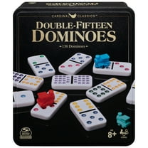 Spin Master Games, Classics Double Fifteen Dominoes Set in Storage Tin, for Ages 8 