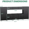 thumbnail image 2 of IKIMI 8-Piece Garage Storage Cabinet Set, Heavy Duty Metal Garage Cabinets System Workshop Set with 2* Tall Tool Cabinets+ 3 * Wall Mounted Cabinet+ 3 * Tool Cabinet with Wheels, Black, 2 of 9