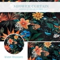 thumbnail image 3 of Black Floral Shower Curtain - Dark Vintage Flower Plants Boho Chic Colorful Botanical Leaves Fabric Cloth Bath Shower Curtain Set with 12 Hooks for Bathroom Decor Accessories, 72"x72", 3 of 6