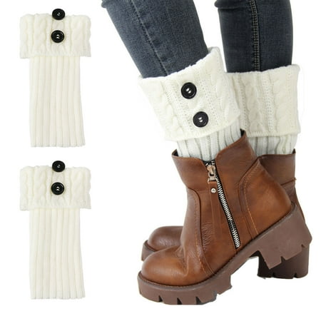 Boot Cuffs Socks, EEEKit Women Fashion Boot Socks Topper Cuffs Crochet knitted Wide Calf Multiple Color Winter Leg Warmer Socks, 1 Pair